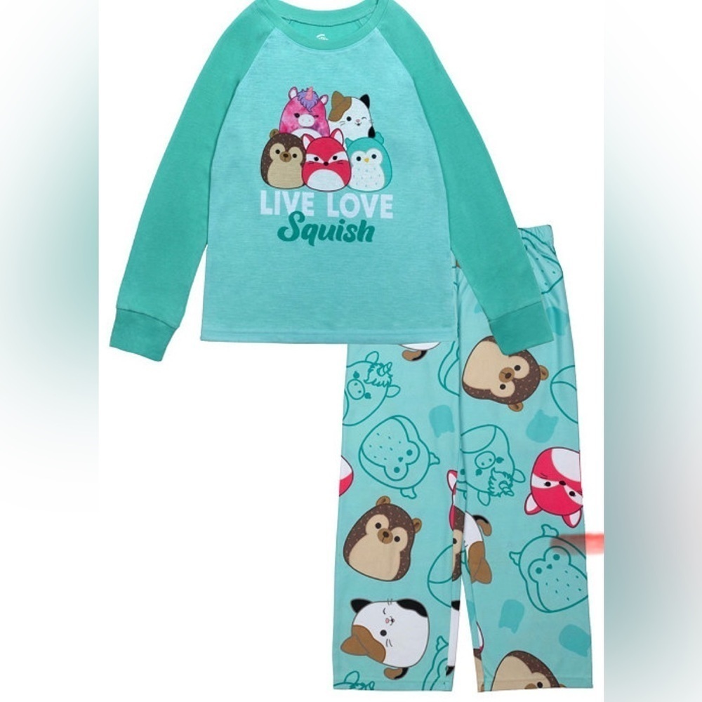 Squishmallows Big Girls Polyester Pajamas, 2 Piece Set Size 10 NWT